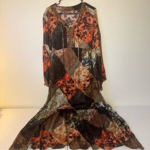 Johnny Was Mable Silk Boho dress sz XL